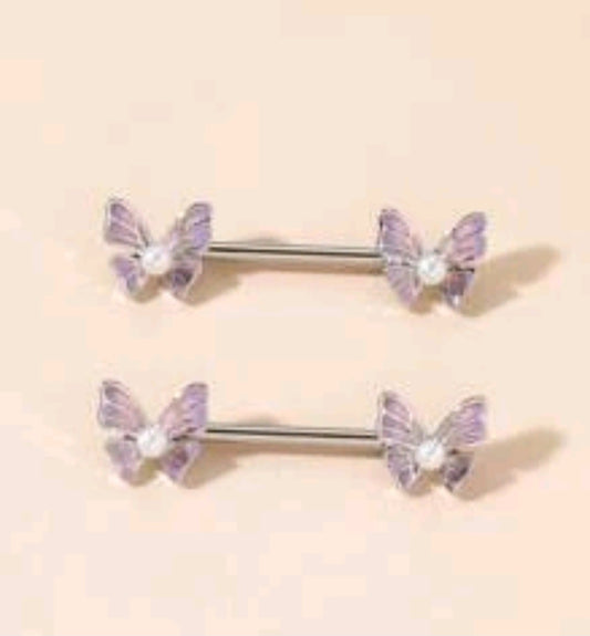 Butterfly nipple rings