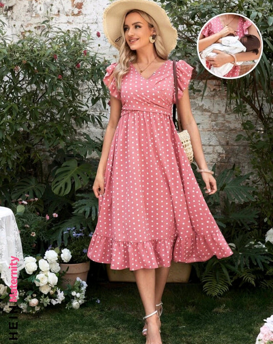 Pink maternity dress