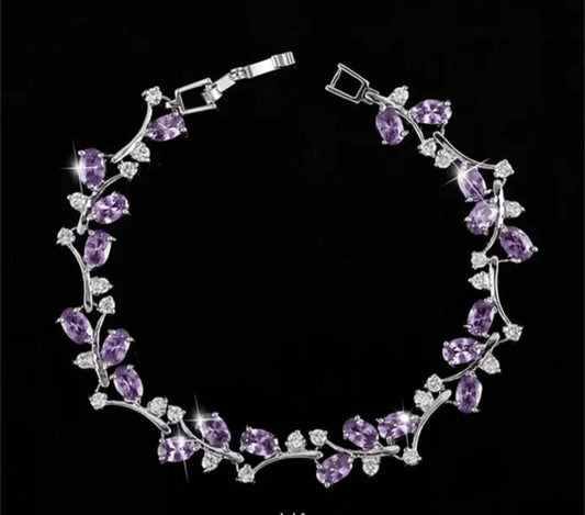 Silver and lilac necklace