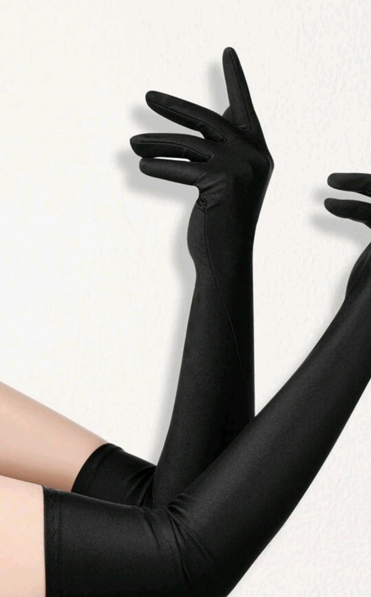 Black long gloves