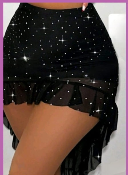 Black glitter skirt